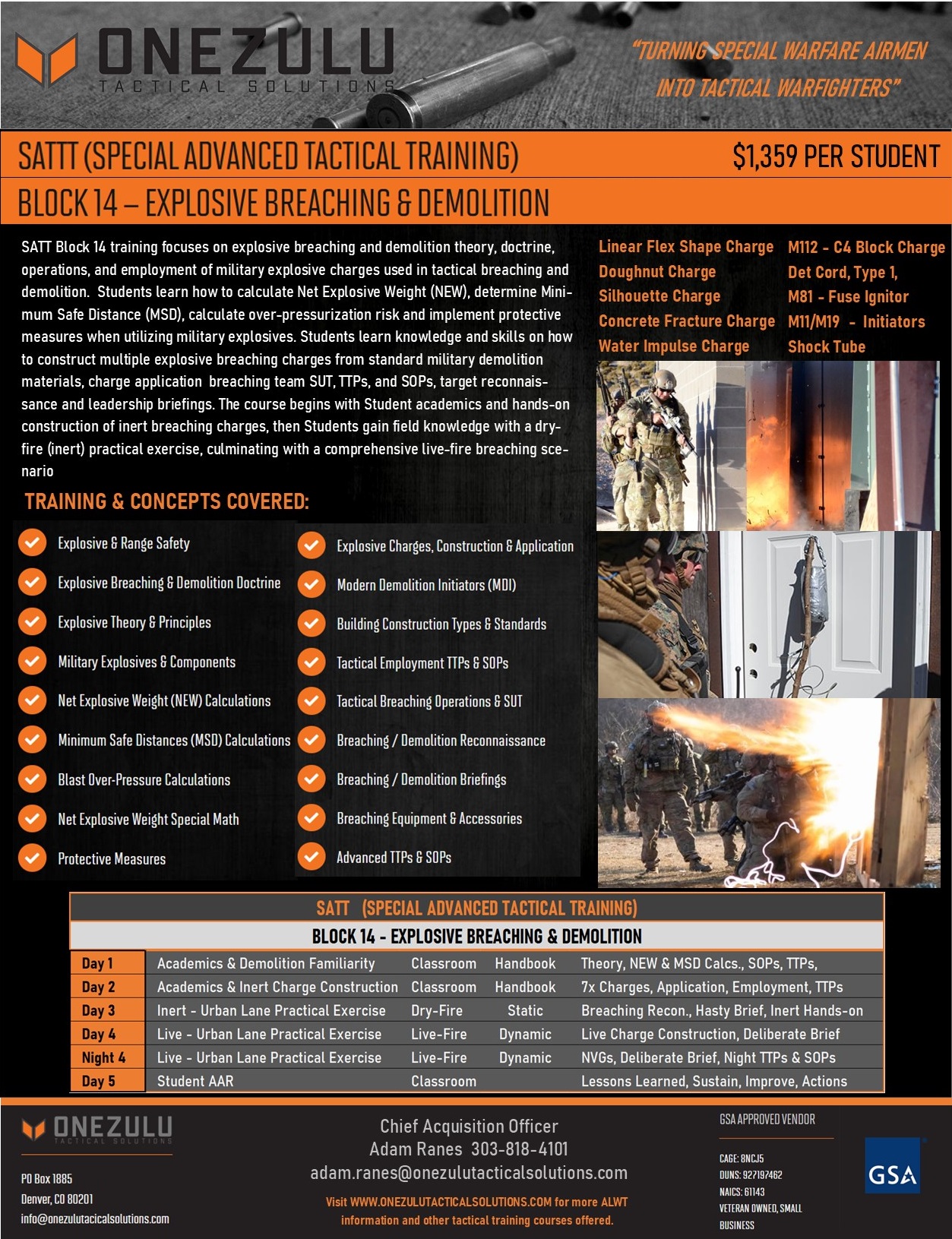 Block 14 Explosive Breaching Brochure